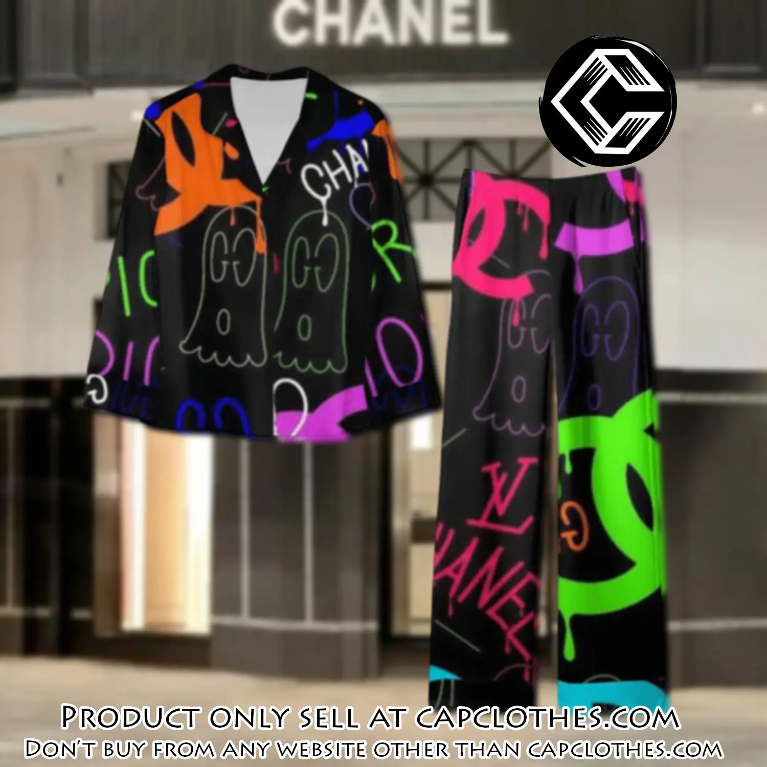 Trending luxury chanel satin pajama set pjs1043 cc1823750